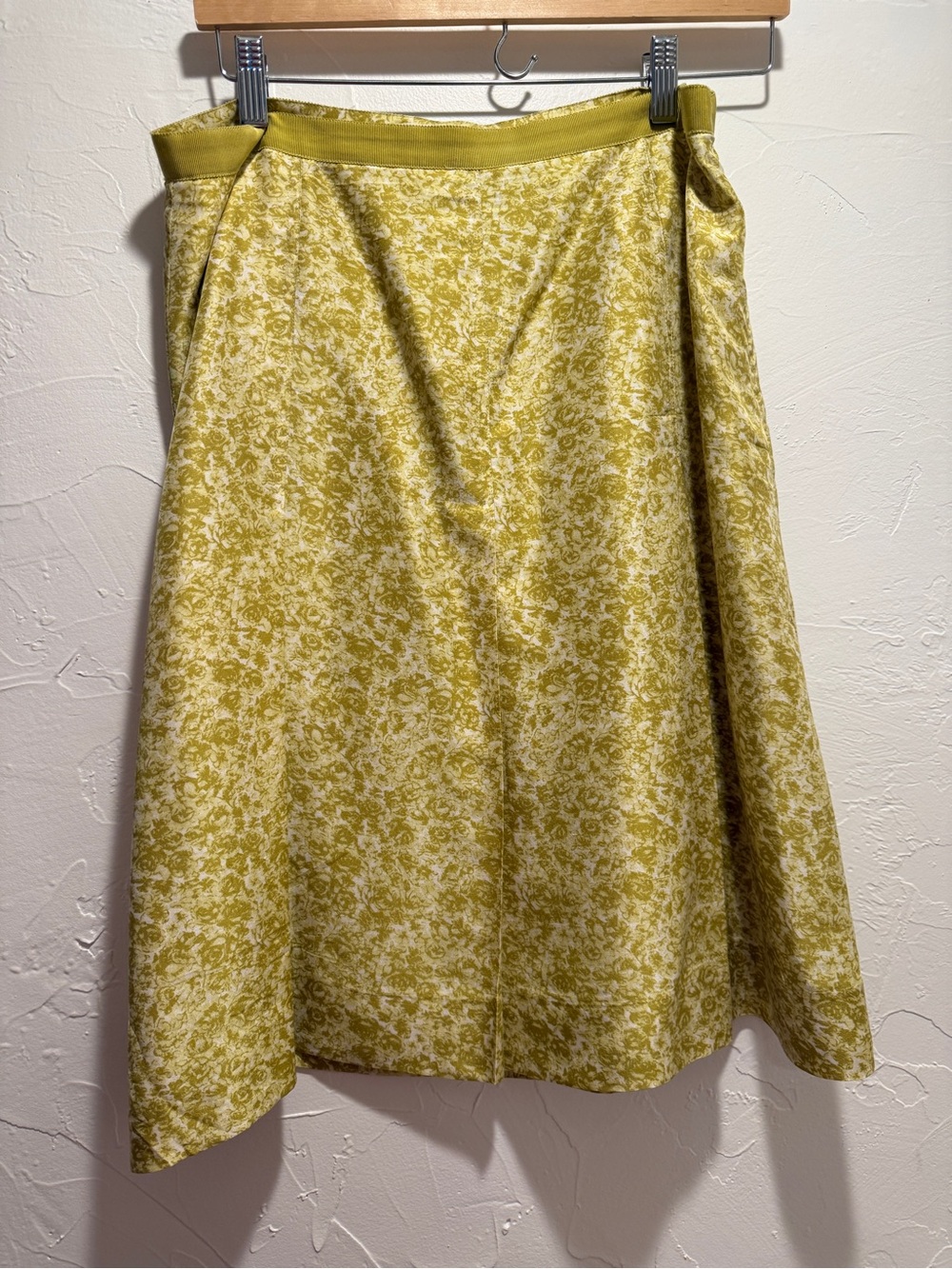 Banana Republic Yellow Floral A-Line Skirt